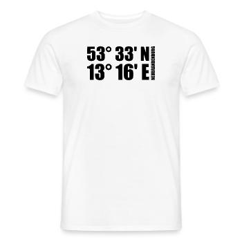 Coordonnées de Neubrandenburg - T-shirt homme - blanc - Devant - AI Model Male 178 dark (178cm)