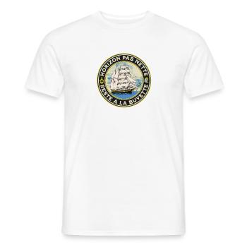 t shirt humour marin - Horizon pas nette - T-shirt homme - blanc - Devant - AI Model Male 178 dark (178cm)