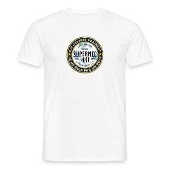 "T-Shirt Homme 40 Ans - L'Authentique Supermec - T-shirt homme - blanc - Devant - AI Model Male 178 dark (178cm)