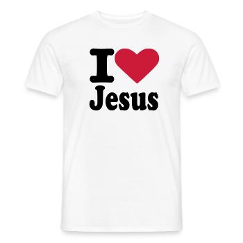 I love Jesus - Männer T-Shirt - Weiß - Vorne - AI Model Male 178 dark (178cm)
