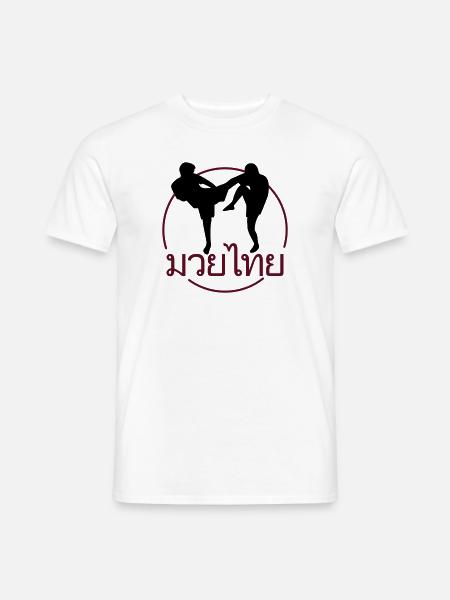 THAI BOXING FIGHTER - Männer T-Shirt - Weiß