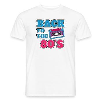 80s 80s cassette gift - Men's T-Shirt - white - Front - AI Model Male 178 dark (178cm)