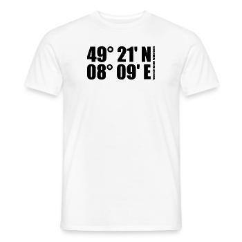 Neustadt an der Weinstraße Koordinaten - Männer T-Shirt - Weiß - Vorne - AI Model Male 178 dark (178cm)