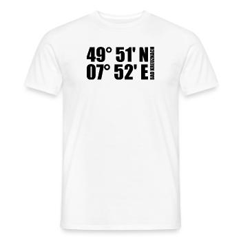 Bad Kreuznach Koordinaten - Männer T-Shirt - Weiß - Vorne - AI Model Male 178 dark (178cm)