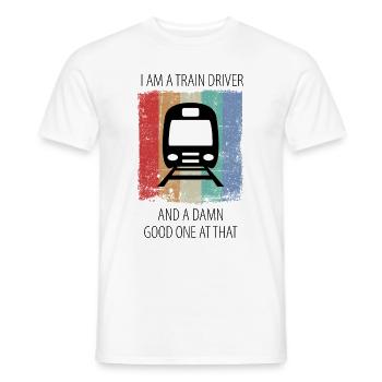 Train Railway Railroad Worker Trains Train Driver - Men's T-Shirt - white - Front - AI Model Male 178 dark (178cm)