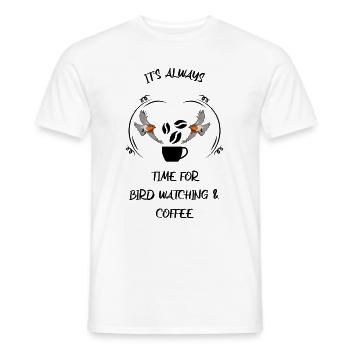 Bird Watching Bird Watching Birding Coffee - Men's T-Shirt - white - Front - AI Model Male 178 dark (178cm)