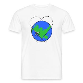Flugzeug Erde reisen - Männer T-Shirt - Weiß - Vorne - AI Model Male 178 dark (178cm)