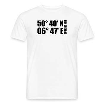 Coordonnées d’Euskirchen - T-shirt homme - blanc - Devant - AI Model Male 178 dark (178cm)