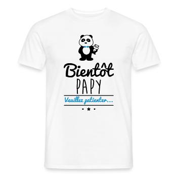 Bientôt papy, cadeau grand-père, papi - T-shirt homme - blanc - Devant - AI Model Male 178 dark (178cm)
