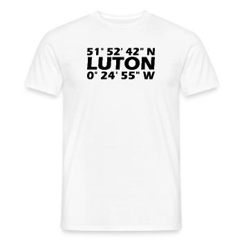 Coordonnées de Luton - T-shirt homme - blanc - Devant - AI Model Male 178 dark (178cm)