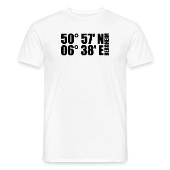Coordonnées de Bergheim - T-shirt homme - blanc - Devant - AI Model Male 178 dark (178cm)