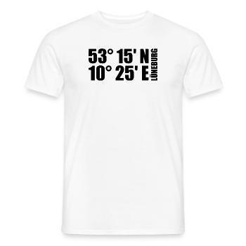 Coordonnées de Lüneburg - T-shirt homme - blanc - Devant - AI Model Male 178 dark (178cm)