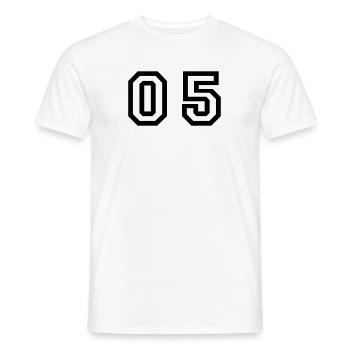 Nummer - 05 - null fünf - Männer T-Shirt - Weiß - Vorne - AI Model Male 178 dark (178cm)