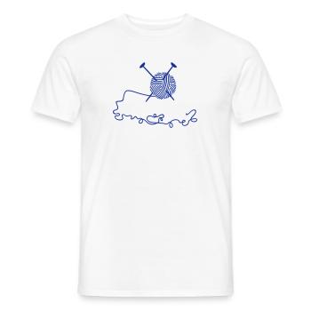 Wollknäuel mit Nadeln / wool n knitting needles ( - Männer T-Shirt - Weiß - Vorne - AI Model Male 178 dark (178cm)