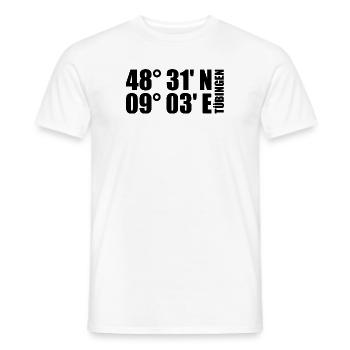 Tübingen Coordinates - Men's T-Shirt - white - Front - AI Model Male 178 dark (178cm)