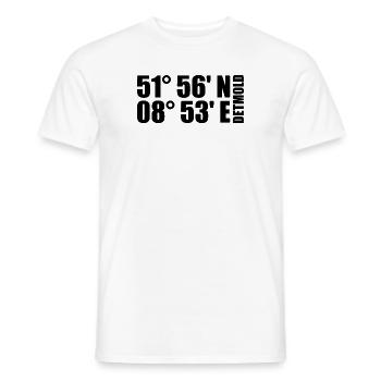 Detmold Koordinaten - Männer T-Shirt - Weiß - Vorne - AI Model Male 178 dark (178cm)