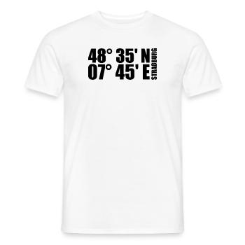 Straßburg Koordinaten - Männer T-Shirt - Weiß - Vorne - AI Model Male 178 dark (178cm)