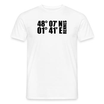 Rennes coordinates - Men's T-Shirt - white - Front - AI Model Male 178 dark (178cm)