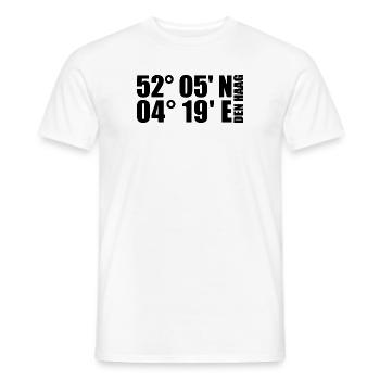 Den Haag Koordinaten - Männer T-Shirt - Weiß - Vorne - AI Model Male 178 dark (178cm)