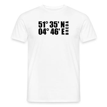 Breda Koordinaten - Männer T-Shirt - Weiß - Vorne - AI Model Male 178 dark (178cm)