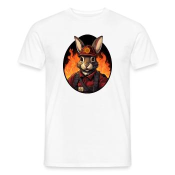 Firefighter Rabbit - Men's T-Shirt - white - Front - AI Model Male 178 dark (178cm)