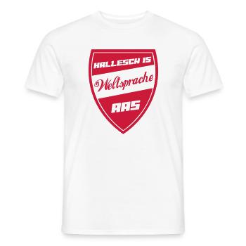 Hallesch Weltsprache - Männer T-Shirt - Weiß - Vorne - AI Model Male 178 dark (178cm)