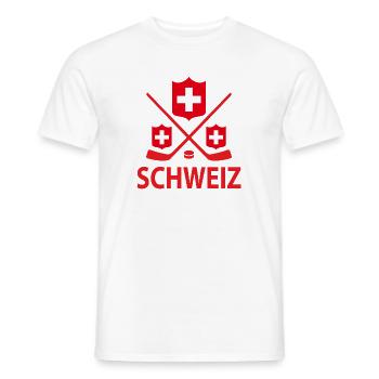 Schweiz Eishockey - Männer T-Shirt - Weiß - Vorne - AI Model Male 178 dark (178cm)