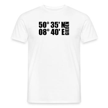 Gießen Koordinaten - Männer T-Shirt - Weiß - Vorne - AI Model Male 178 dark (178cm)