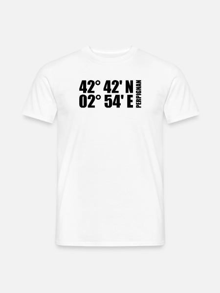 Perpignan coordinates - Men's T-Shirt - white