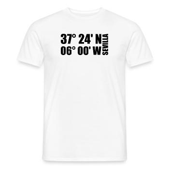 Sevilla Koordinaten - Männer T-Shirt - Weiß - Vorne - AI Model Male 178 dark (178cm)