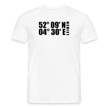 Leiden Koordinaten - Männer T-Shirt - Weiß - Vorne - AI Model Male 178 dark (178cm)
