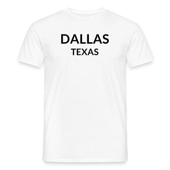 Dallas, Texas, États-Unis - T-shirt homme - blanc - Devant - AI Model Male 178 dark (178cm)