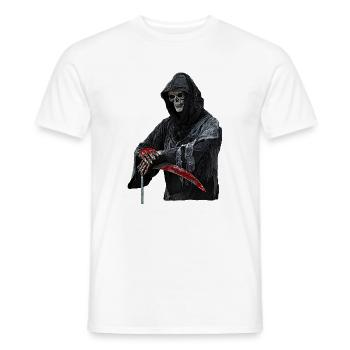 Crâne, Satan, Métal noir, Diable, Ferryman, - T-shirt homme - blanc - Devant - AI Model Male 178 dark (178cm)