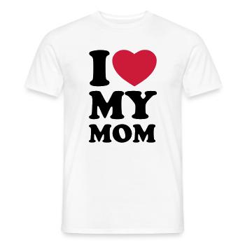 I love my mom - J'aime ma maman - T-shirt homme - blanc - Devant - AI Model Male 178 dark (178cm)