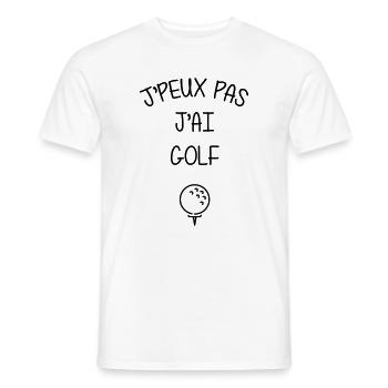 Golf / Golfeur / Golfeuse / Sport / Minigolf - T-shirt homme - blanc - Devant - AI Model Male 178 dark (178cm)