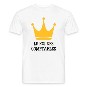 comptable / comptabilité / argent / Finance / Euro - T-shirt homme - blanc - Devant - AI Model Male 178 dark (178cm)