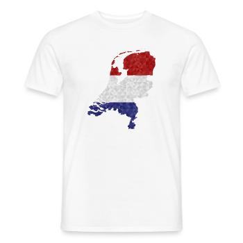 Pays-Bas Drapeau Contour Polygone Holland Drapeau - T-shirt homme - blanc - Devant - AI Model Male 178 dark (178cm)