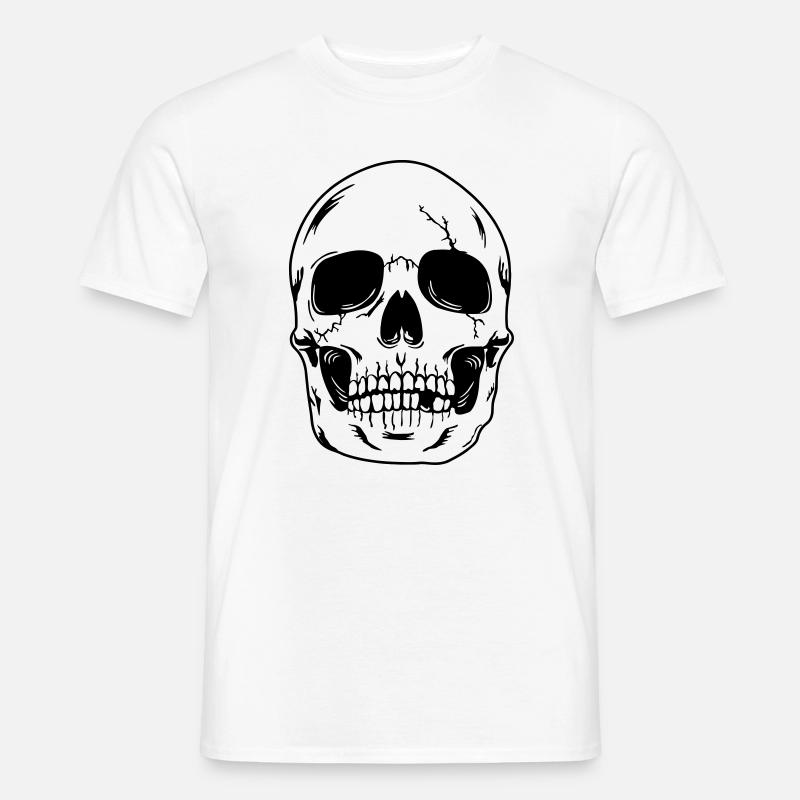 Schädelkopf des Skeletts - Männer T-Shirt - Weiß