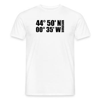 Coordonnées de Bordeaux - T-shirt homme - blanc - Devant - AI Model Male 178 dark (178cm)