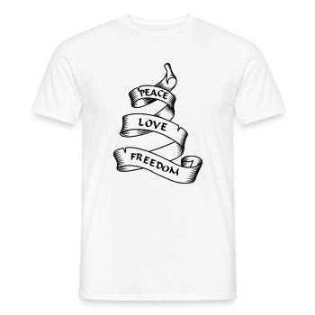 Frieden Liebe Freiheit transparent - Männer T-Shirt - Weiß - Vorne - AI Model Male 178 dark (178cm)