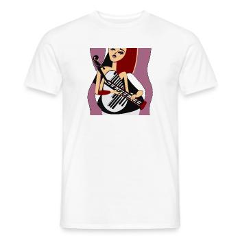 Fille de la musique - T-shirt homme - blanc - Devant - AI Model Male 178 dark (178cm)