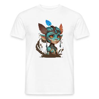 Blue Mask of Forest Spirits - Avatar - Men's T-Shirt - white - Front - AI Model Male 178 dark (178cm)