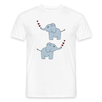 elefanten doppelt - Männer T-Shirt - Weiß - Vorne - AI Model Male 178 dark (178cm)