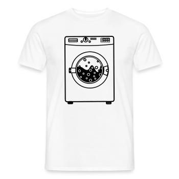 Machine à laver - T-shirt homme - blanc - Devant - AI Model Male 178 dark (178cm)