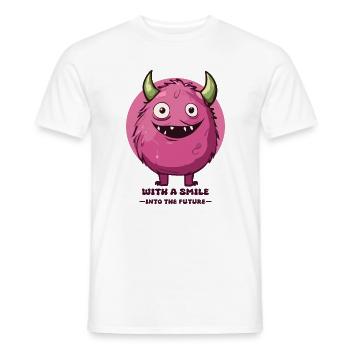 Vers l’avenir avec le sourire ! - T-shirt homme - blanc - Devant - AI Model Male 178 dark (178cm)