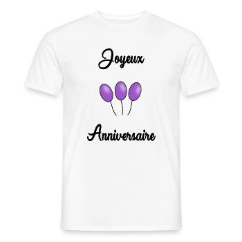JOYEUX ANNIVERSAIRE - T-shirt homme - blanc - Devant - AI Model Male 178 dark (178cm)