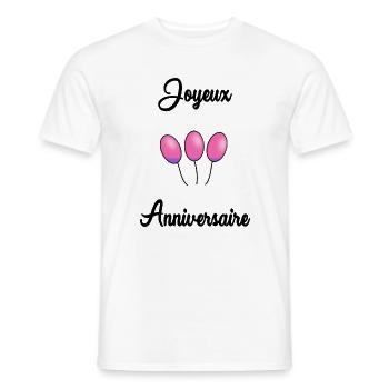 JOYEUX ANNIVERSAIRE MAMAN. JOYEUX ANNIVERSAIRE - T-shirt homme - blanc - Devant - AI Model Male 178 dark (178cm)