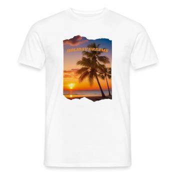 Holiday Dreams - Plage avec coucher de soleil - T-shirt homme - blanc - Devant - AI Model Male 178 dark (178cm)