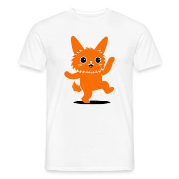 Funny animal character with big eyes - Men's T-Shirt - white - Front - AI Model Male 178 dark (178cm)
