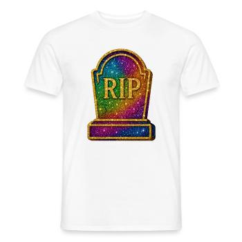 Galactic RIP Pierres tombales paillettes - T-shirt homme - blanc - Devant - AI Model Male 178 dark (178cm)